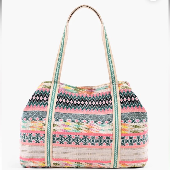 New America & Beyond Daphne Embellished Multi-Colored Hand beaded Tote - Picture 2 of 7